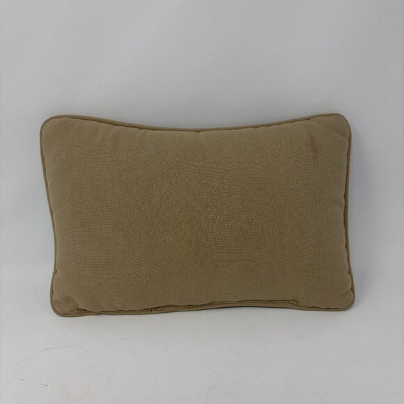 Vintage throw pillow I'd Rather Be Fishing green tan lake needlepoint tapestry - Picture 3 of 9